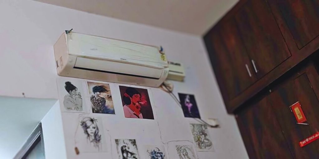 Hitachi 1.5 ton 5 star split AC 5400STXL indoor unit wall mounted after installation