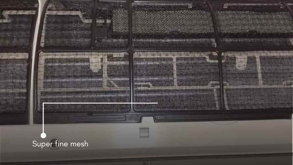 Super fine mesh in AC air filter